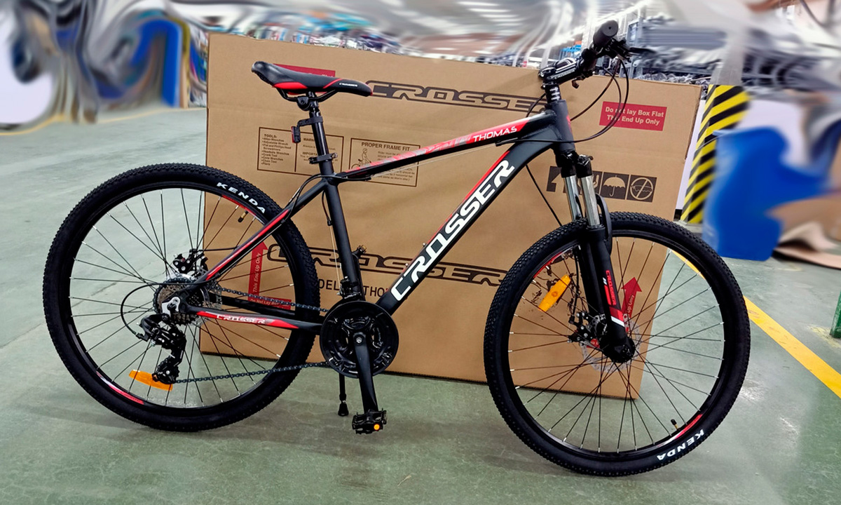 Фотография Велосипед Crosser Thomas 26" 2021, размер М, черно-красный